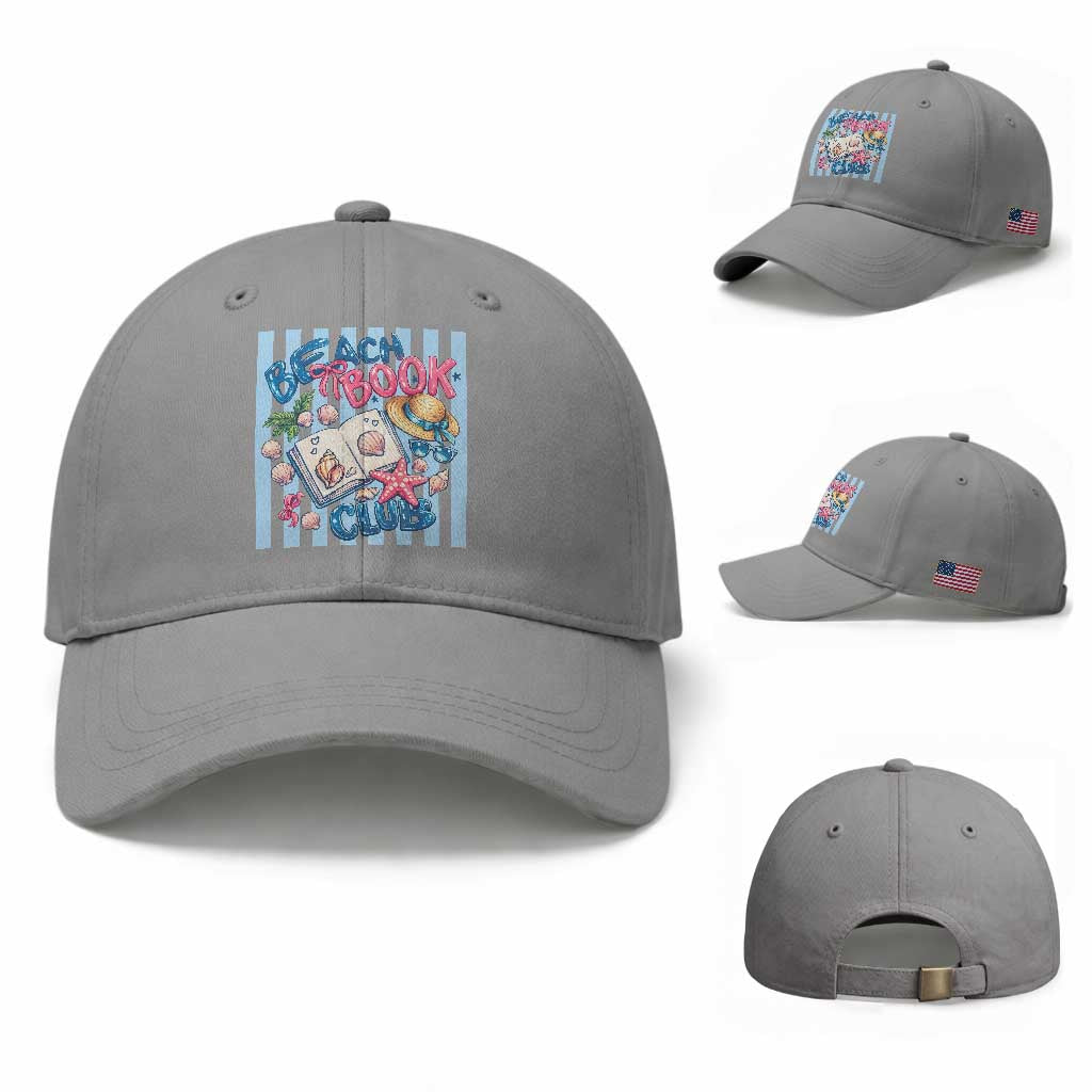 Beach Book Club Baseball Cap Bookworm Summer Vacation Graphic TS12 Baseball Cap Universal Fit Sport Gray Print Your Wear