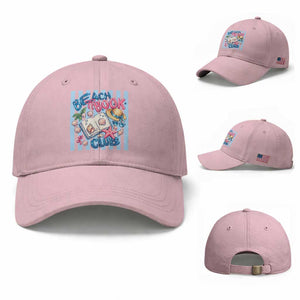 Beach Book Club Baseball Cap Bookworm Summer Vacation Graphic TS12 Baseball Cap Universal Fit Light Pink Print Your Wear