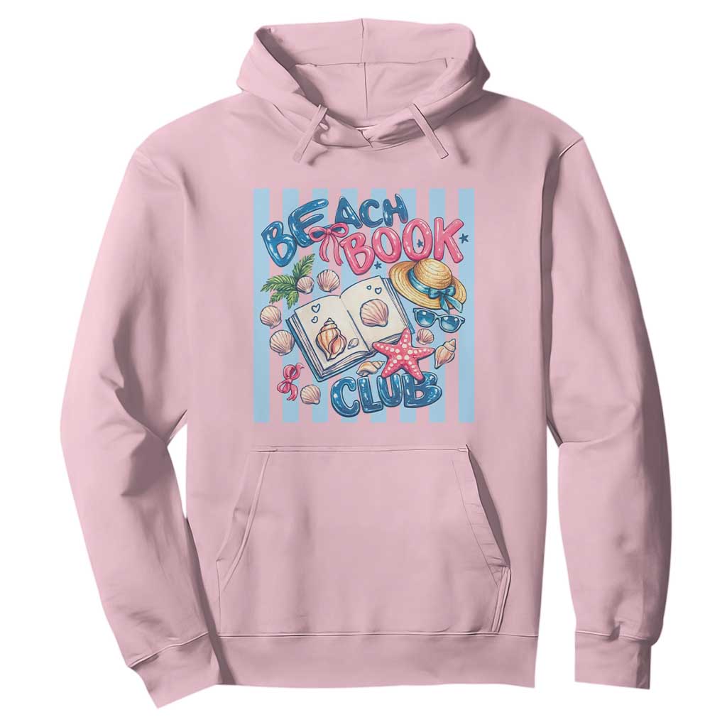 Beach Book Club Hoodie Bookworm Summer Vacation Graphic TS12 Light Pink Print Your Wear