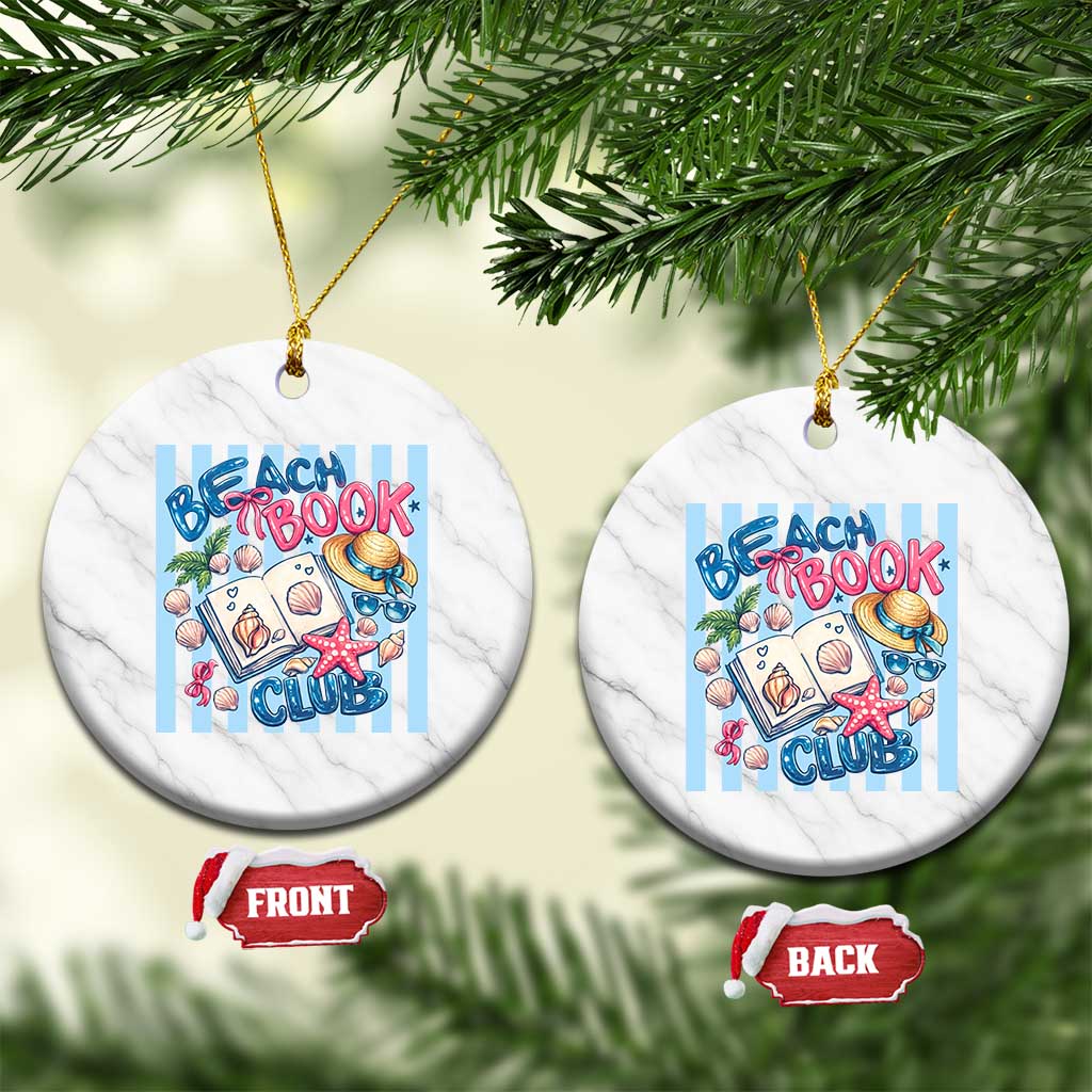 Beach Book Club Ceramic Ornament Bookworm Summer Vacation Graphic TS12 1pc White Marble Print Your Wear