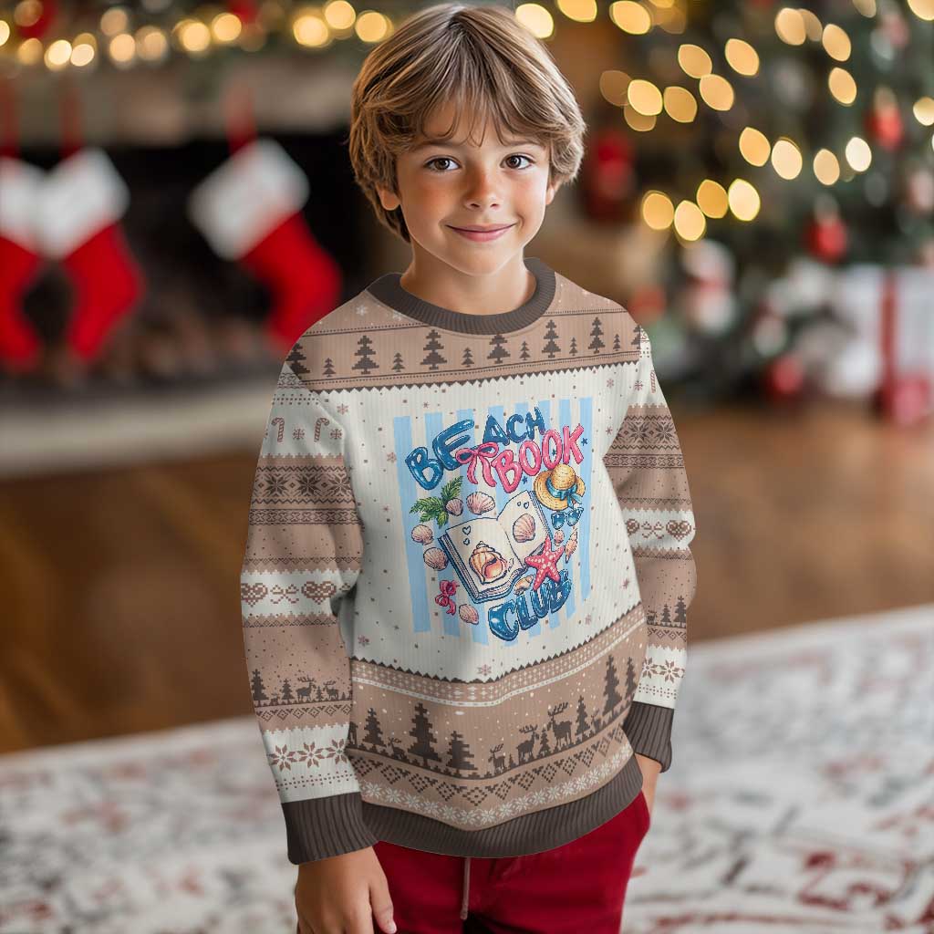 Beach Book Club Ugly Christmas Sweater Bookworm Summer Vacation Graphic TS12 Mocha Mousse Print Your Wear