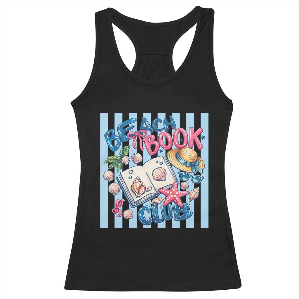 Beach Book Club Racerback Tank Top Bookworm Summer Vacation Graphic TS12 Black Print Your Wear