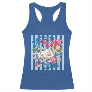 Beach Book Club Racerback Tank Top Bookworm Summer Vacation Graphic TS12 Royal Blue Print Your Wear