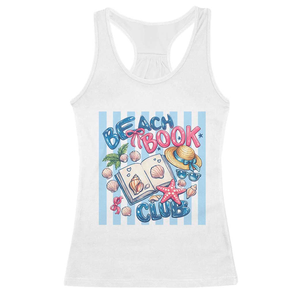 Beach Book Club Racerback Tank Top Bookworm Summer Vacation Graphic TS12 White Print Your Wear