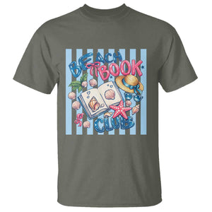 Beach Book Club T Shirt Bookworm Summer Vacation Graphic TS12 Military Green Print Your Wear