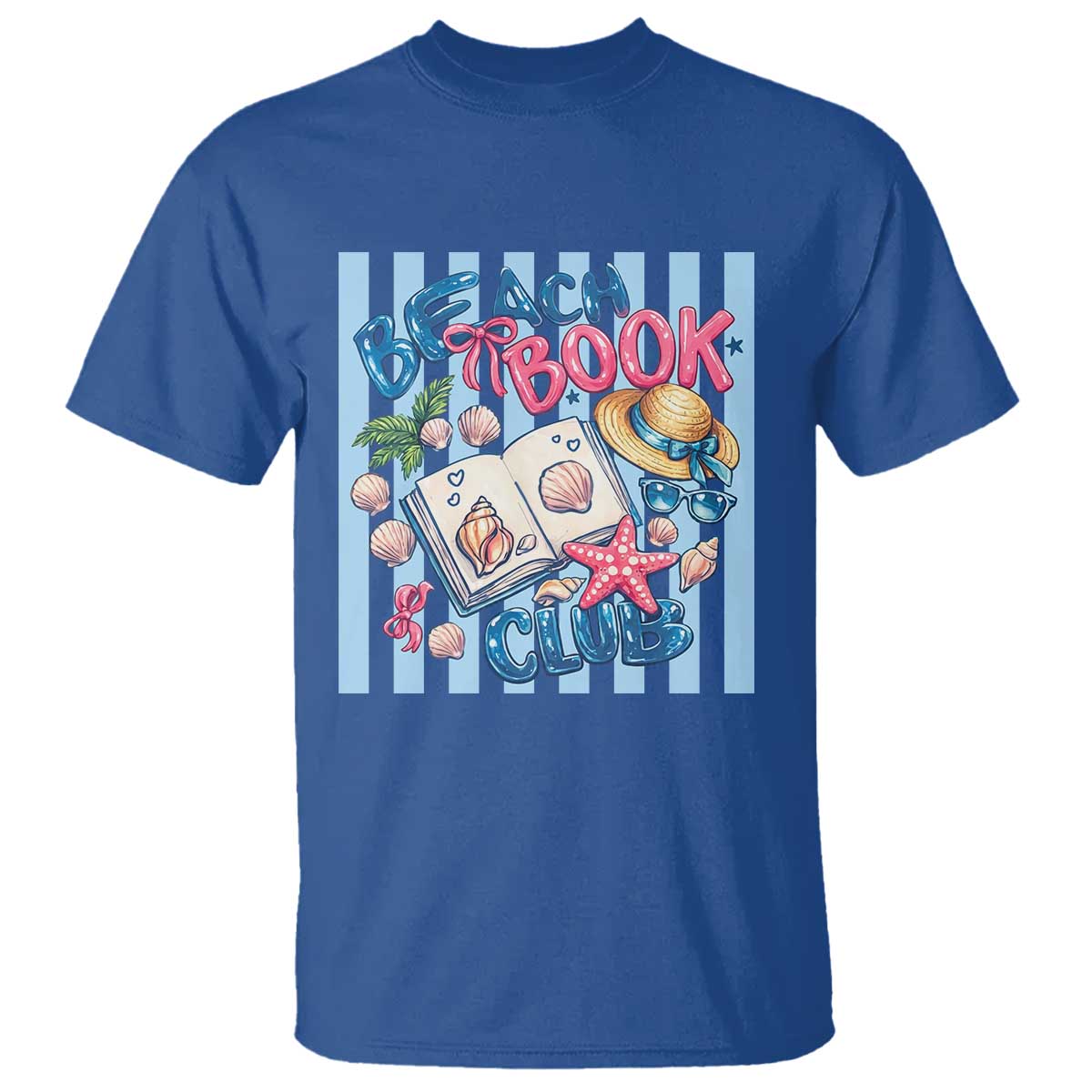 Beach Book Club T Shirt Bookworm Summer Vacation Graphic TS12 Royal Blue Print Your Wear