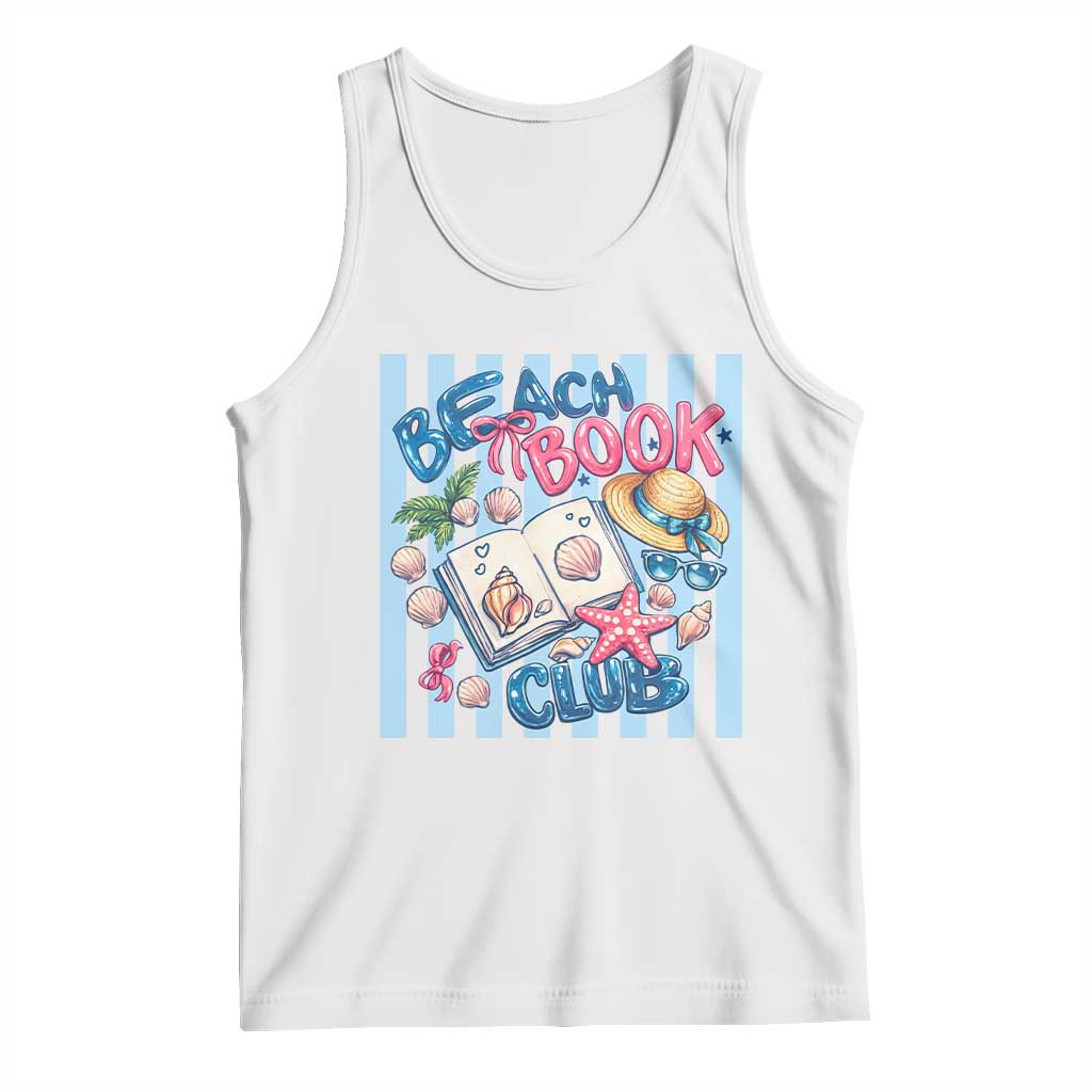 Beach Book Club Tank Top Bookworm Summer Vacation Graphic TS12 White Print Your Wear