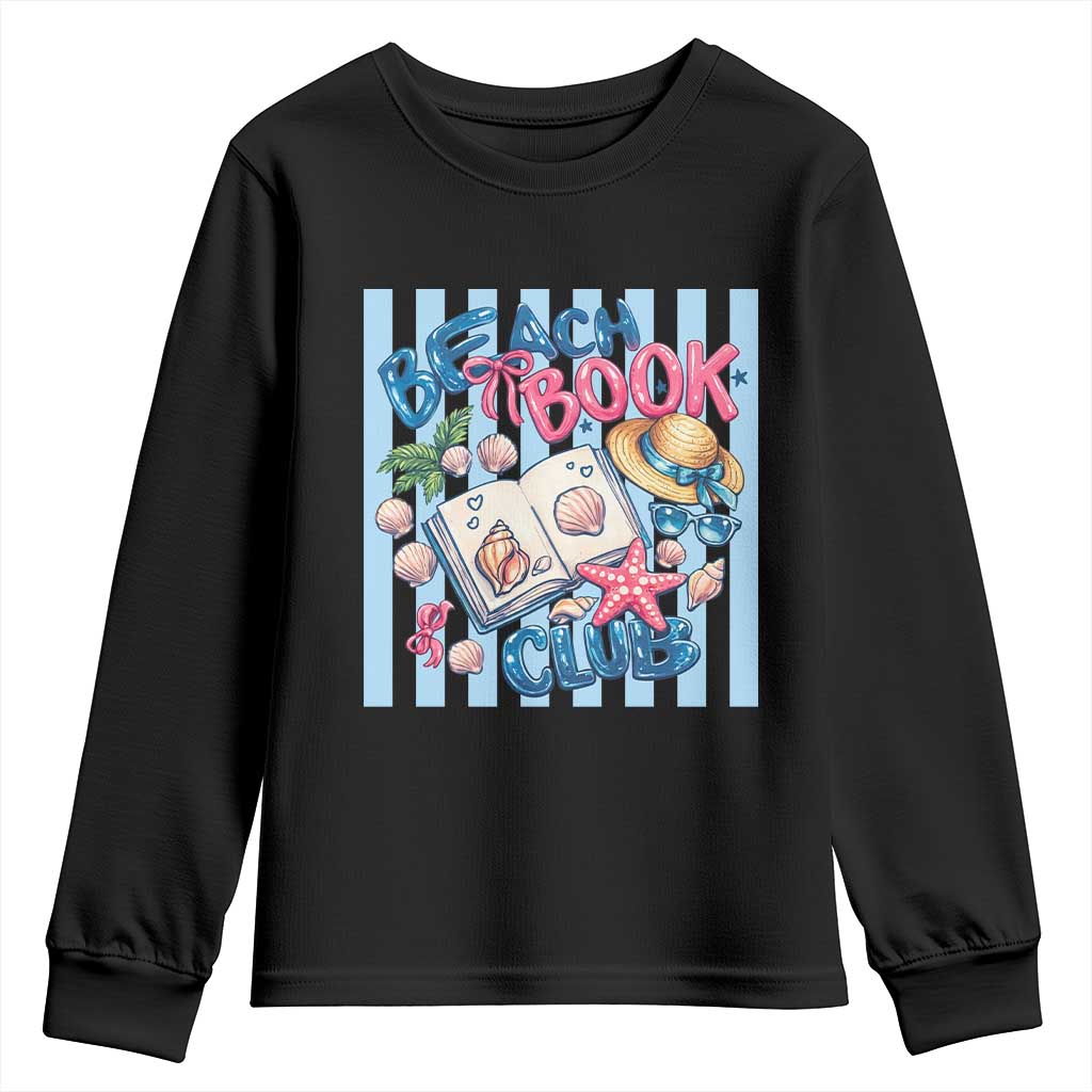 Beach Book Club Youth Sweatshirt Bookworm Summer Vacation Graphic TS12 Black Print Your Wear