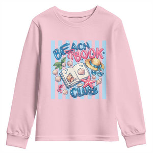 Beach Book Club Youth Sweatshirt Bookworm Summer Vacation Graphic TS12 Light Pink Print Your Wear