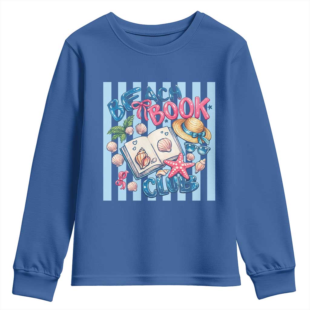 Beach Book Club Youth Sweatshirt Bookworm Summer Vacation Graphic TS12 Royal Blue Print Your Wear