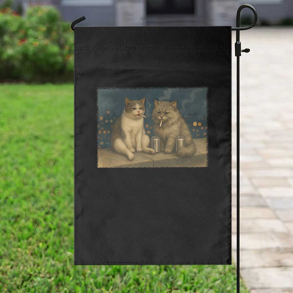 Funny Smoking Cat Garden Flag Meme Cool Kitten With Cigarette TS12 Print Your Wear