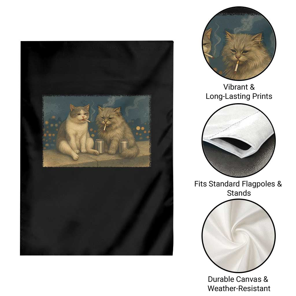 Funny Smoking Cat Garden Flag Meme Cool Kitten With Cigarette TS12 Print Your Wear
