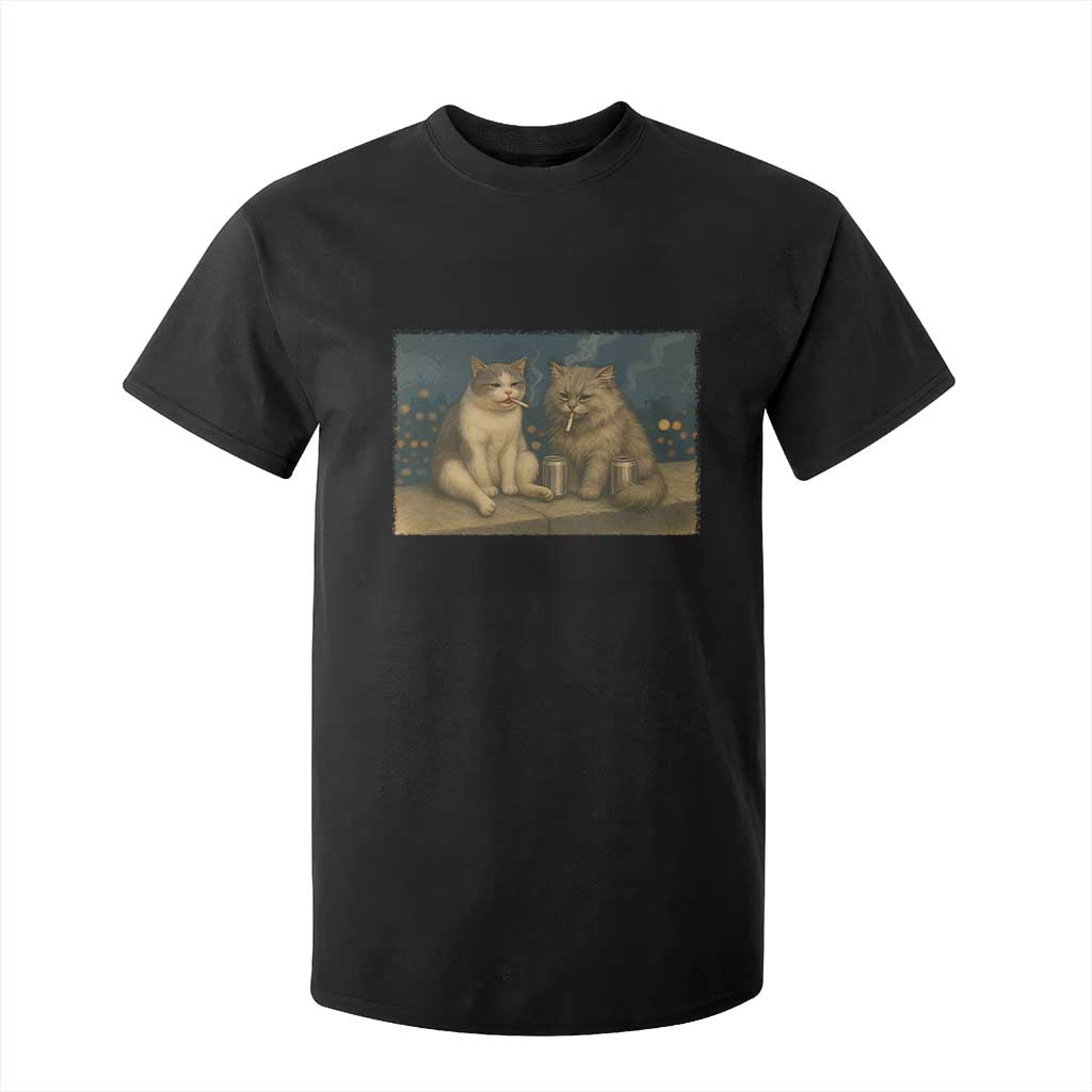 Funny Smoking Cat T Shirt For Kid Meme Cool Kitten With Cigarette TS12 Black Print Your Wear