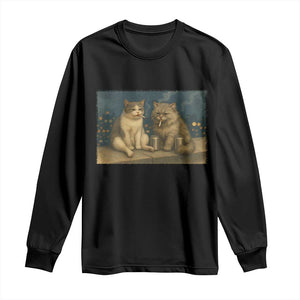 Funny Smoking Cat Long Sleeve Shirt Meme Cool Kitten With Cigarette TS12 Black Print Your Wear