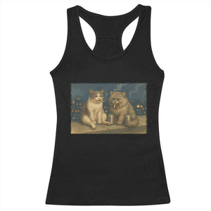 Funny Smoking Cat Racerback Tank Top Meme Cool Kitten With Cigarette TS12 Black Print Your Wear