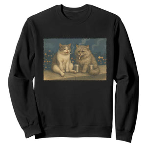 Funny Smoking Cat Sweatshirt Meme Cool Kitten With Cigarette TS12 Black Print Your Wear