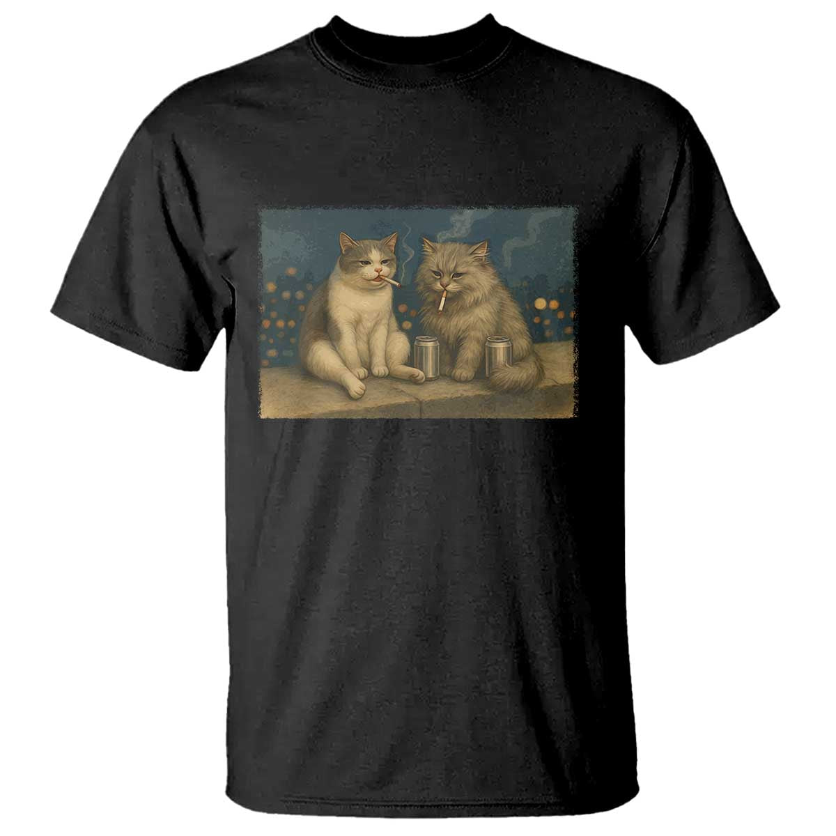 Funny Smoking Cat T Shirt Meme Cool Kitten With Cigarette TS12 Black Print Your Wear