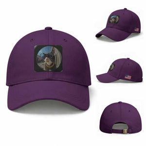 Smoking Cat Baseball Cap Meme Funny Cool Kitten TS12 Baseball Cap Universal Fit Purple Print Your Wear