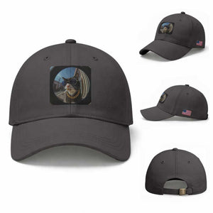 Smoking Cat Baseball Cap Meme Funny Cool Kitten TS12 Baseball Cap Universal Fit Dark Gray Print Your Wear
