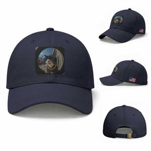 Smoking Cat Baseball Cap Meme Funny Cool Kitten TS12 Baseball Cap Universal Fit Navy Print Your Wear
