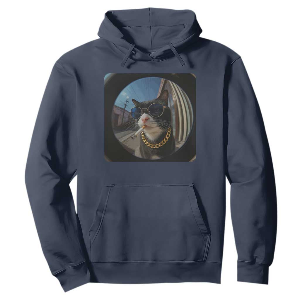 Smoking Cat Hoodie Meme Funny Cool Kitten TS12 Navy Print Your Wear