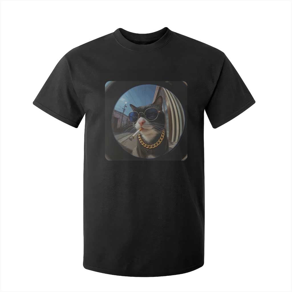 Smoking Cat T Shirt For Kid Meme Funny Cool Kitten TS12 Black Print Your Wear