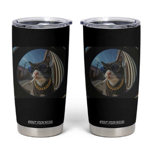 Smoking Cat Tumbler Cup Meme Funny Cool Kitten TS12 Black Print Your Wear