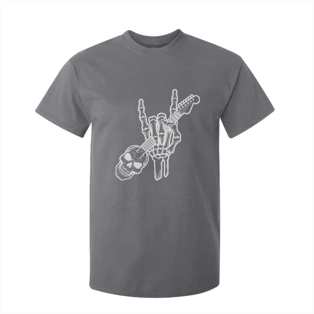Rock N Roll T Shirt For Kid Skeleton Hand Playing Guitar Heavy Metal Music TS12 Charcoal Print Your Wear