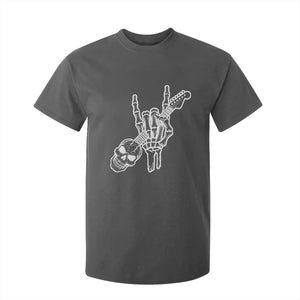 Rock N Roll T Shirt For Kid Skeleton Hand Playing Guitar Heavy Metal Music TS12 Dark Heather Print Your Wear