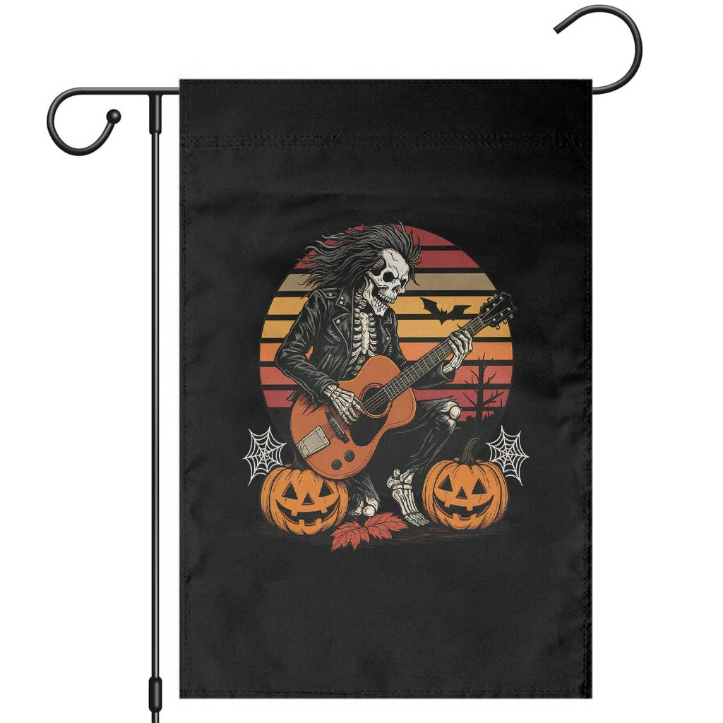 Halloween Rock Garden Flag Skeleton Playing Guitar Rock And Roll TS12 Black Print Your Wear