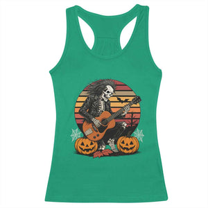 Halloween Rock Racerback Tank Top Skeleton Playing Guitar Rock And Roll TS12 Irish Green Print Your Wear