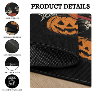 Halloween Rock Round Rug Skeleton Playing Guitar Rock And Roll