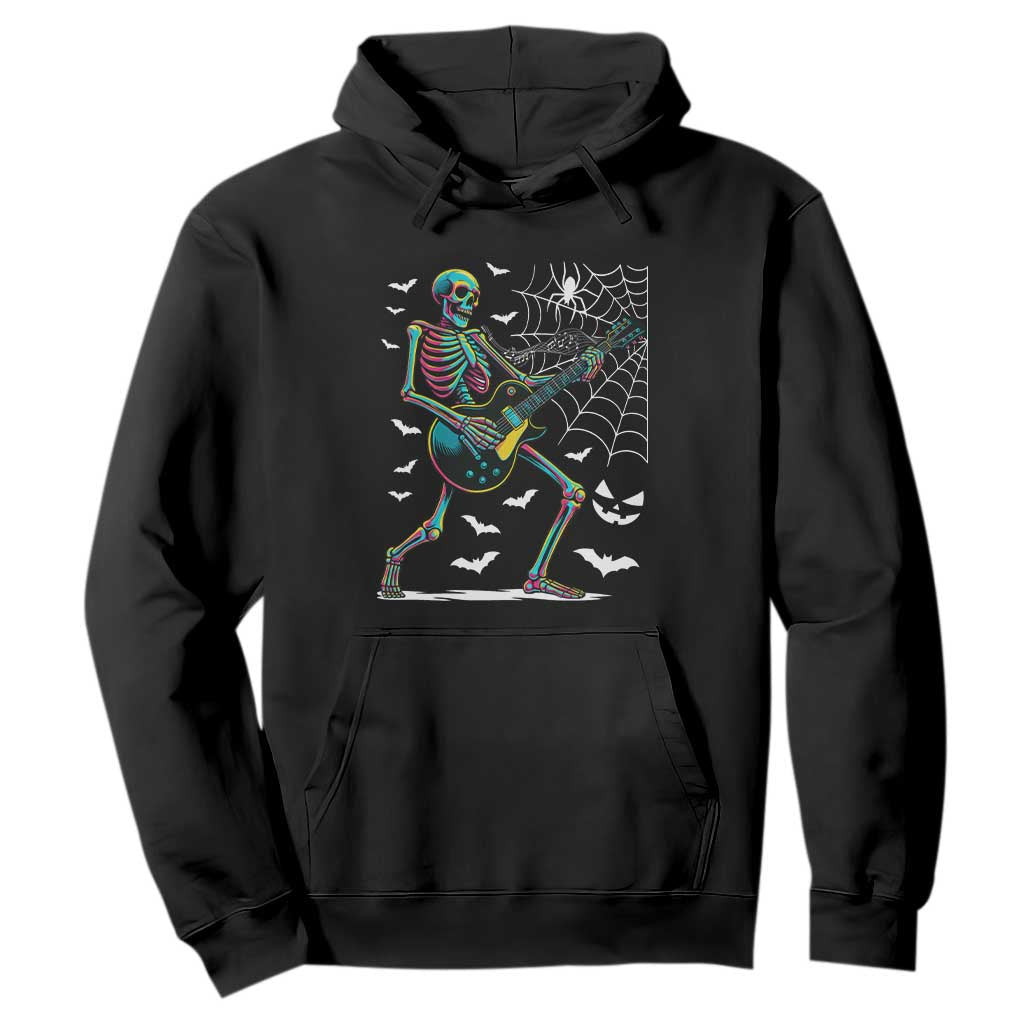 Halloween Rock And Roll Hoodie Skeleton Playing Guitar TS12 Black Print Your Wear