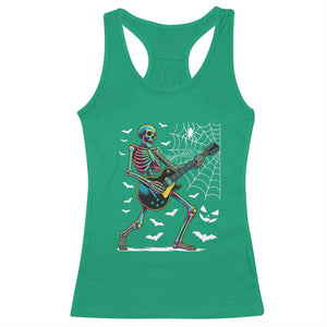 Halloween Rock And Roll Racerback Tank Top Skeleton Playing Guitar TS12 Irish Green Print Your Wear
