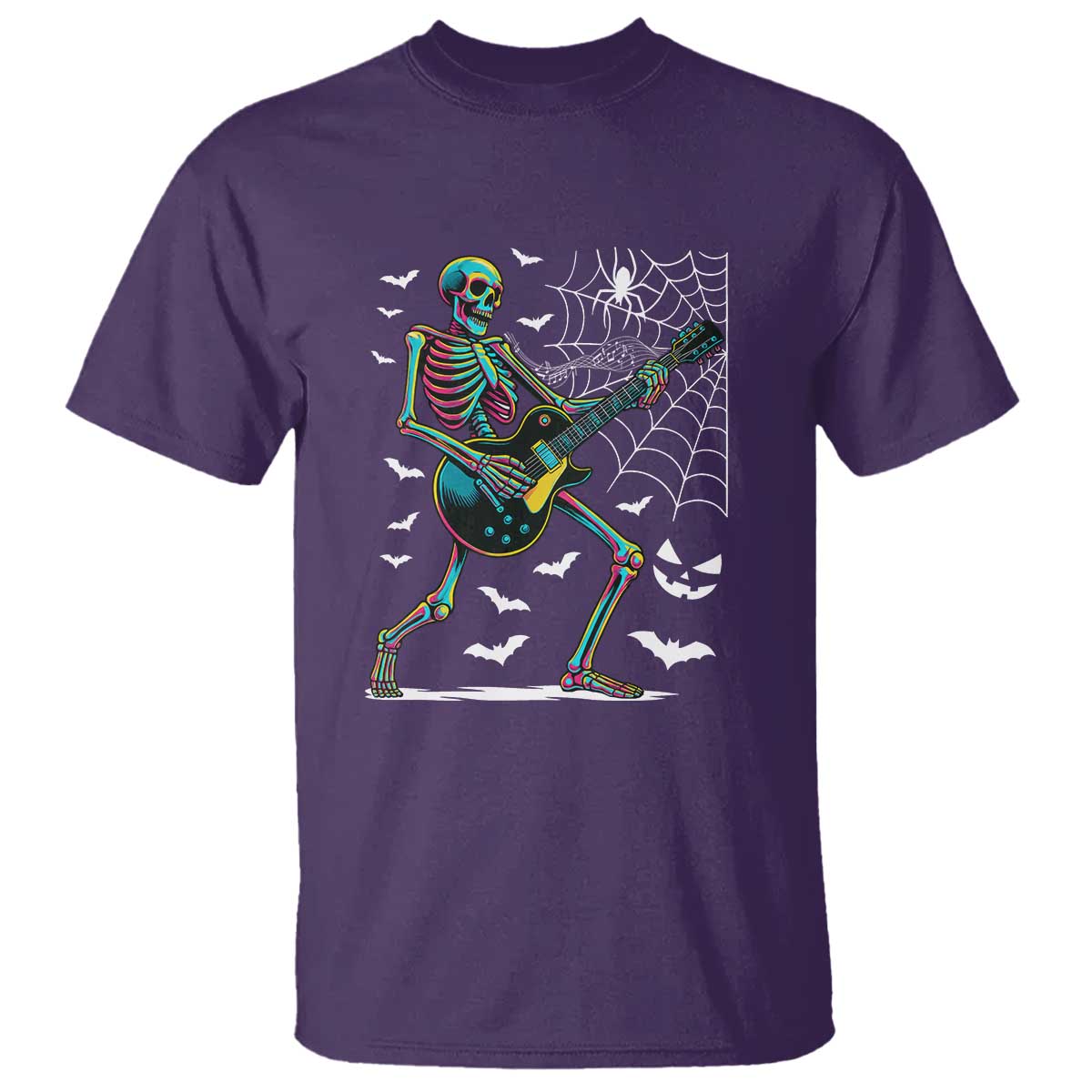 Halloween Rock And Roll T Shirt Skeleton Playing Guitar TS12 Purple Print Your Wear