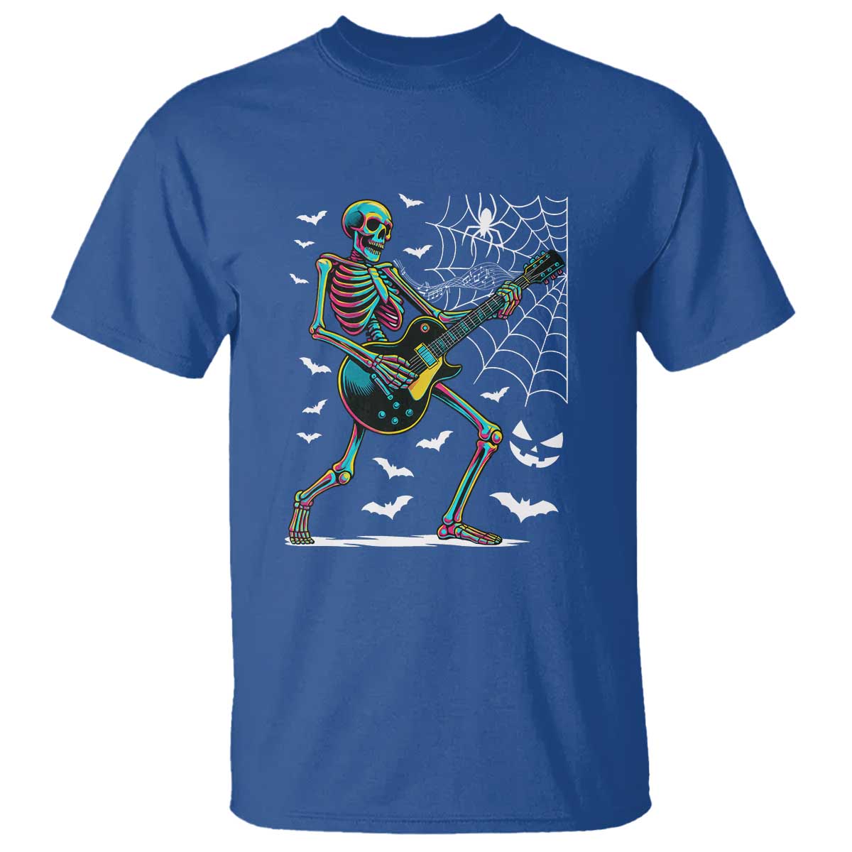 Halloween Rock And Roll T Shirt Skeleton Playing Guitar TS12 Royal Blue Print Your Wear
