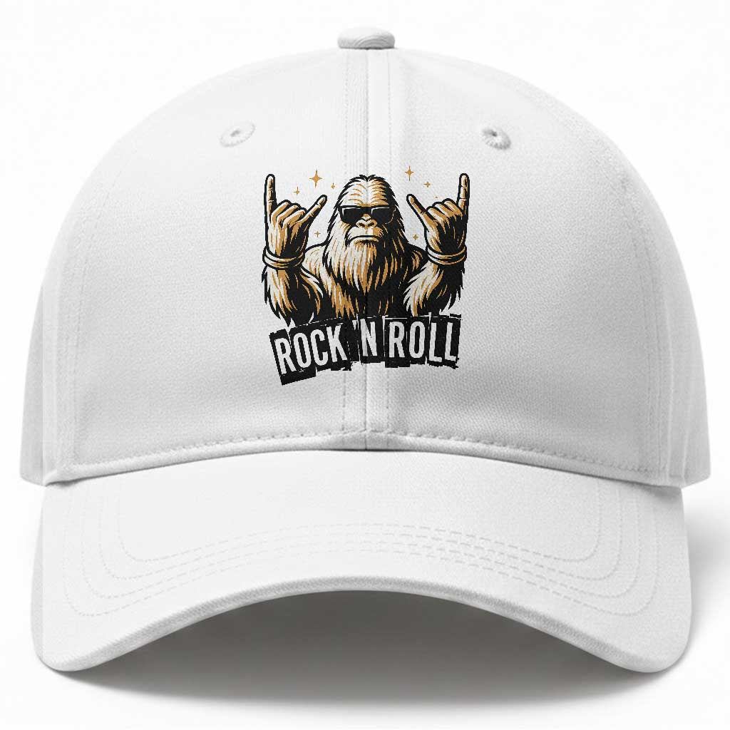 Funny Bigfoot Rock N Roll Baseball Cap Music Lover Sasquatch TS12 Print Your Wear