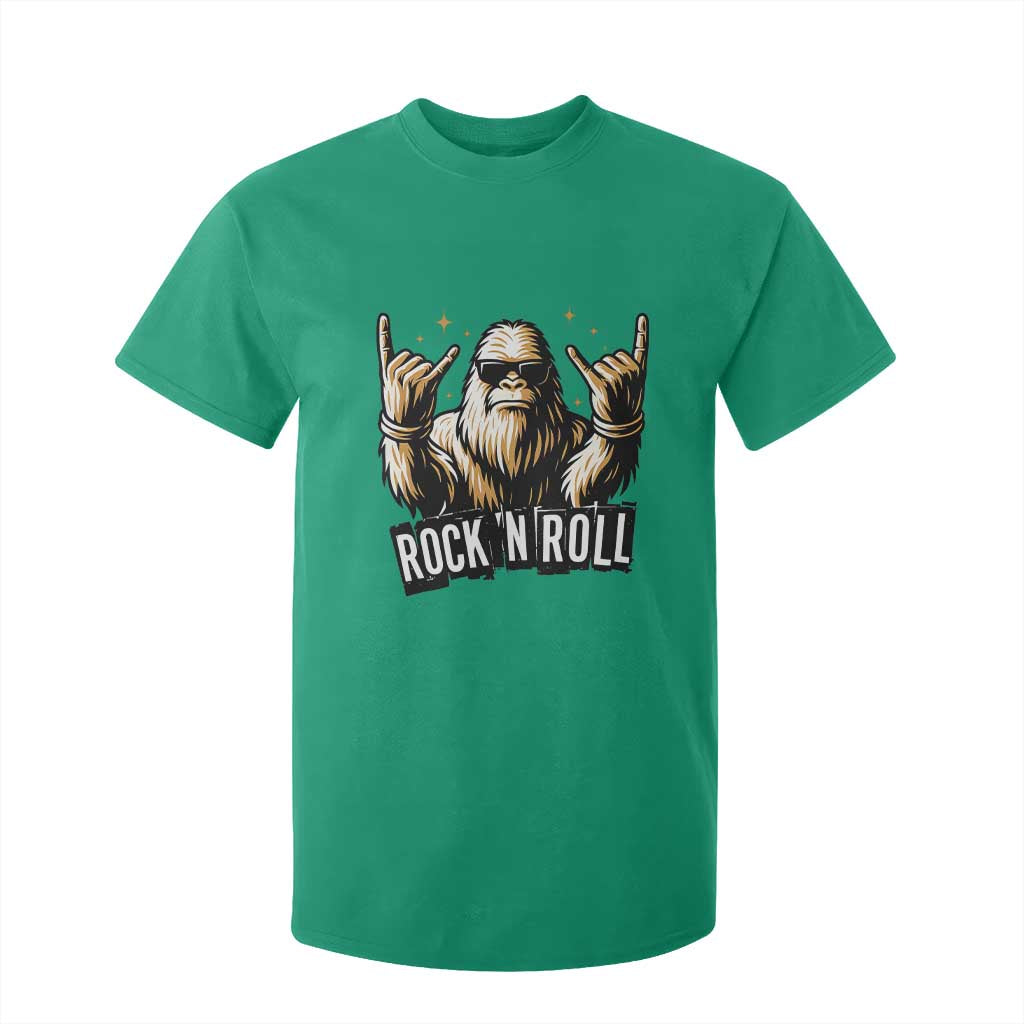 Funny Bigfoot Rock N Roll T Shirt For Kid Music Lover Sasquatch TS12 Irish Green Print Your Wear