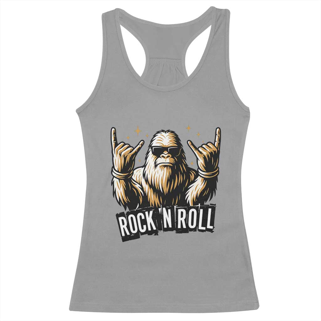 Funny Bigfoot Rock N Roll Racerback Tank Top Music Lover Sasquatch TS12 Sport Gray Print Your Wear