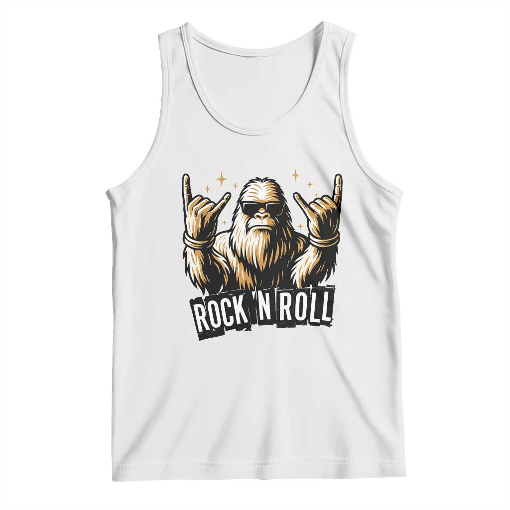 Funny Bigfoot Rock N Roll Tank Top Music Lover Sasquatch TS12 White Print Your Wear