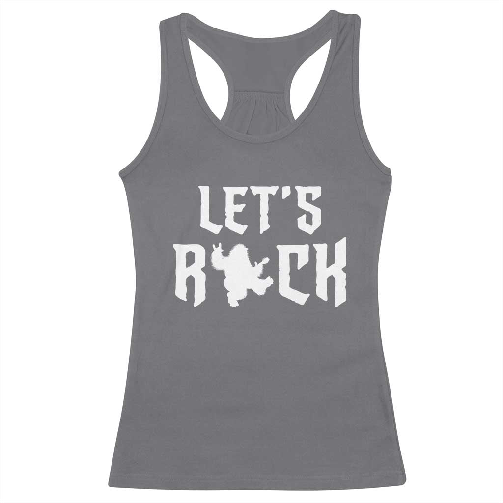 Bigfoot Rock N Roll Racerback Tank Top Funny Lets Rock Music Lover TS12 Charcoal Print Your Wear