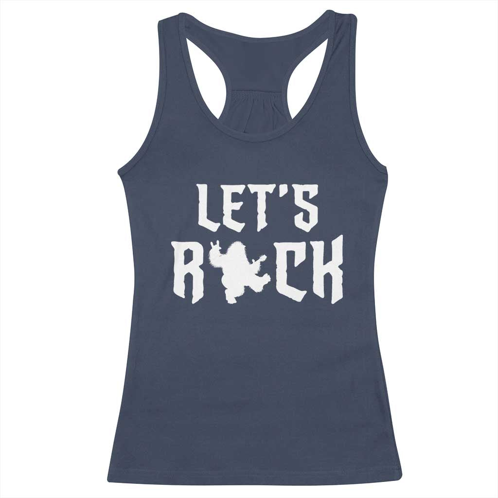 Bigfoot Rock N Roll Racerback Tank Top Funny Lets Rock Music Lover TS12 Navy Print Your Wear
