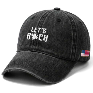 Bigfoot Rock N Roll Washed Cotton Baseball Cap Funny Lets Rock Music Lover TS12 Print Your Wear