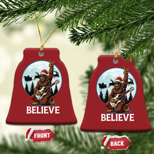 Xmas Bigfoot Christmas Ornament Believe Funny Santa Rock N Roll TS12 Bell Flake Red Print Your Wear
