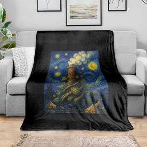Starry Night Hops Brewery Throw Blanket Vintage Hops Beer Lover Painterly TS12 Print Your Wear