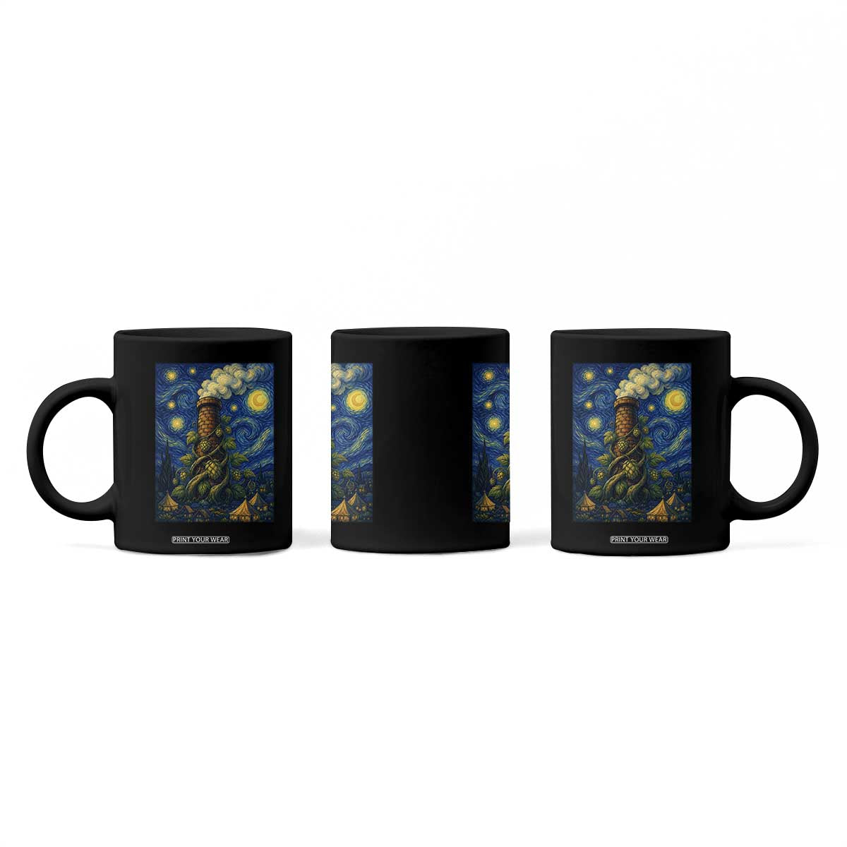 Starry Night Hops Brewery Coffee Mug Vintage Hops Beer Lover Painterly TS12 Print Your Wear