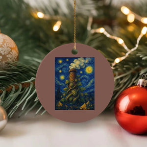 Starry Night Hops Brewery Ceramic Ornament Vintage Hops Beer Lover Painterly TS12 1pc Mocha Print Your Wear
