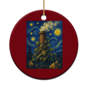 Starry Night Hops Brewery Ceramic Ornament Vintage Hops Beer Lover Painterly TS12 1pc Red Print Your Wear