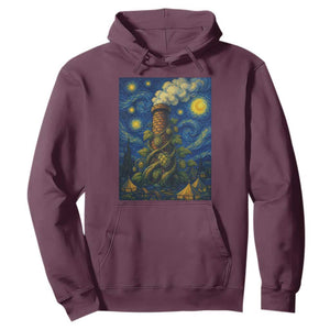 Starry Night Hops Brewery Hoodie Vintage Hops Beer Lover Painterly TS12 Maroon Print Your Wear