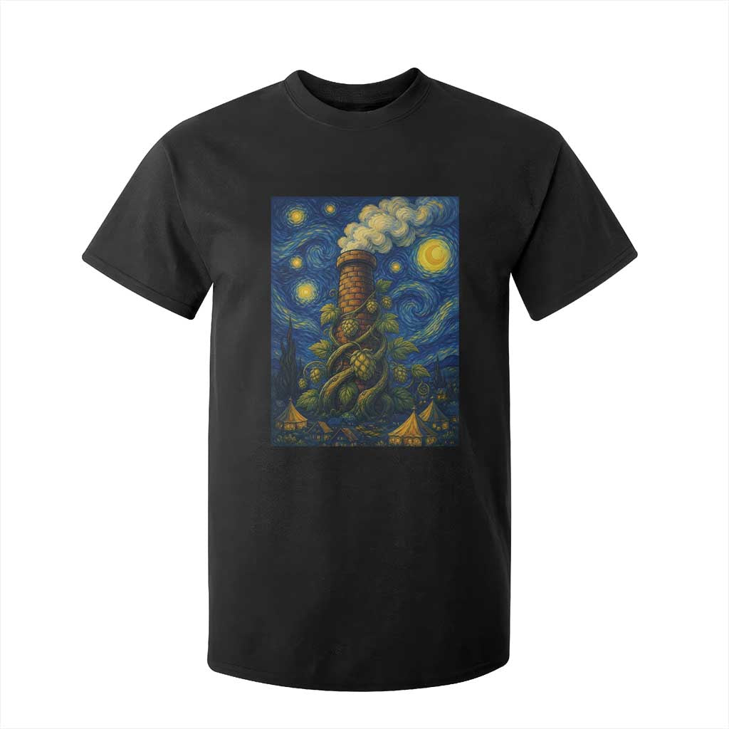 Starry Night Hops Brewery T Shirt For Kid Vintage Hops Beer Lover Painterly TS12 Black Print Your Wear